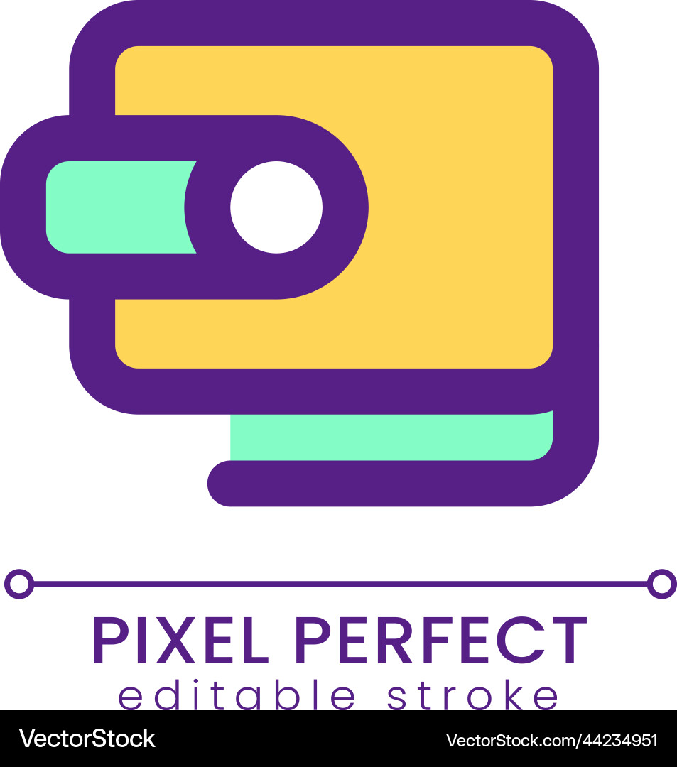 Wallet pixel perfect rgb color ui icon Vector Image