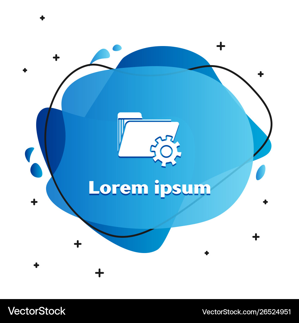White folder settings with gears icon isolated vector image