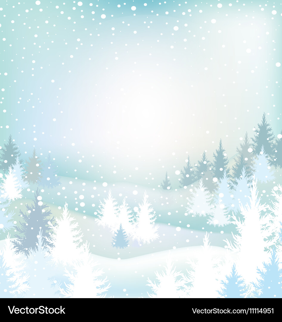 Winter landscape with trees Royalty Free Vector Image