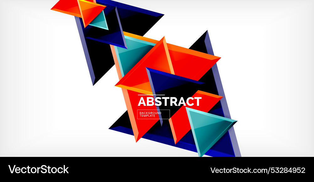 Abstract background - colorful triangles with 3d Vector Image