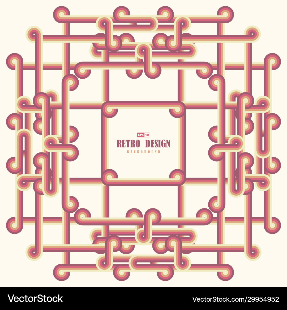 Abstract retro line pattern artwork frame Vector Image