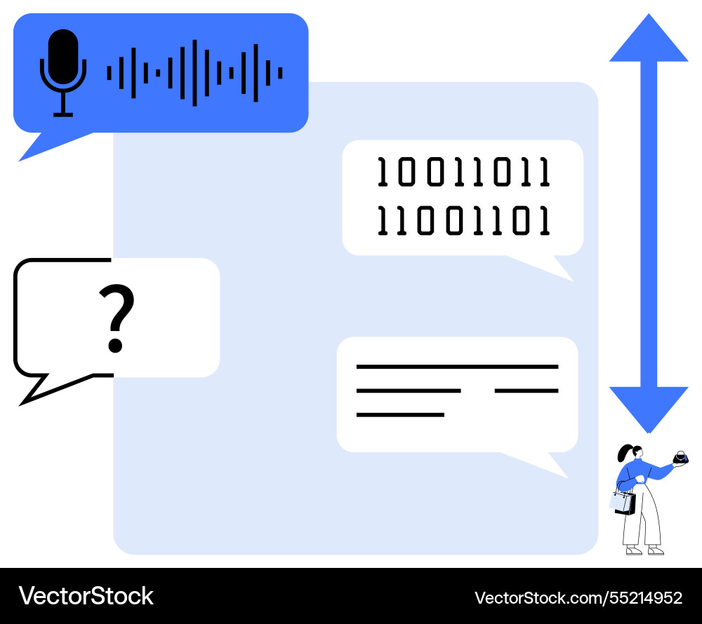 Digital communication and data analysis Digital communication and data analysis vector image