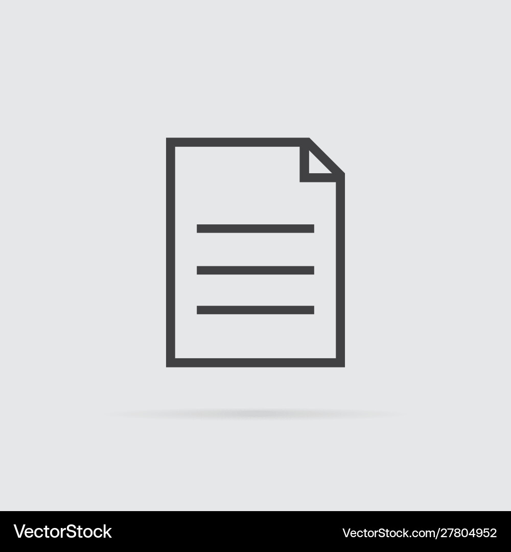 Document icon in flat style isolated on grey Vector Image