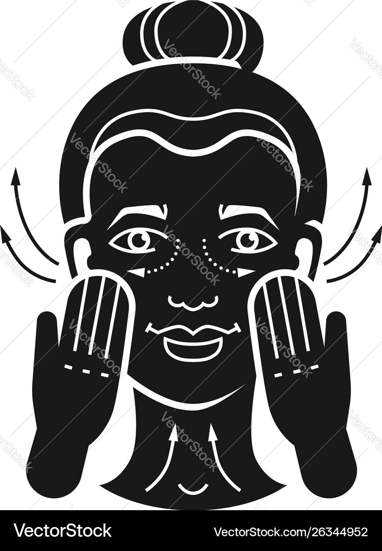 Facial massage icon simple style Facial massage icon simple style Vector Image