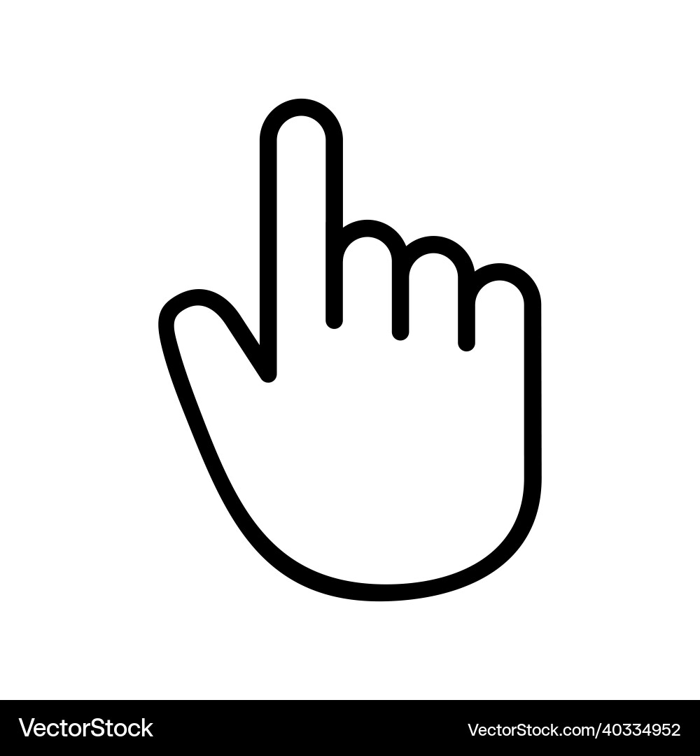 Hand pointer icon in outline style Hand pointer icon in outline style vector image