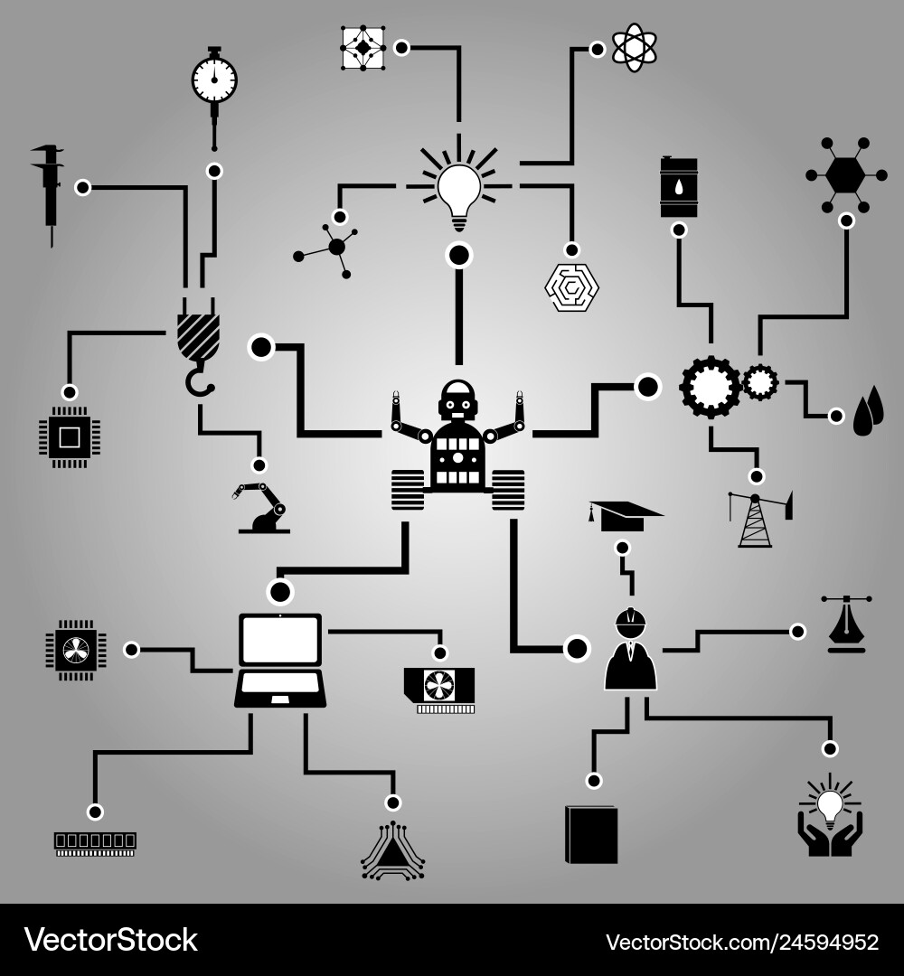 Infographic robot template design Vector Image