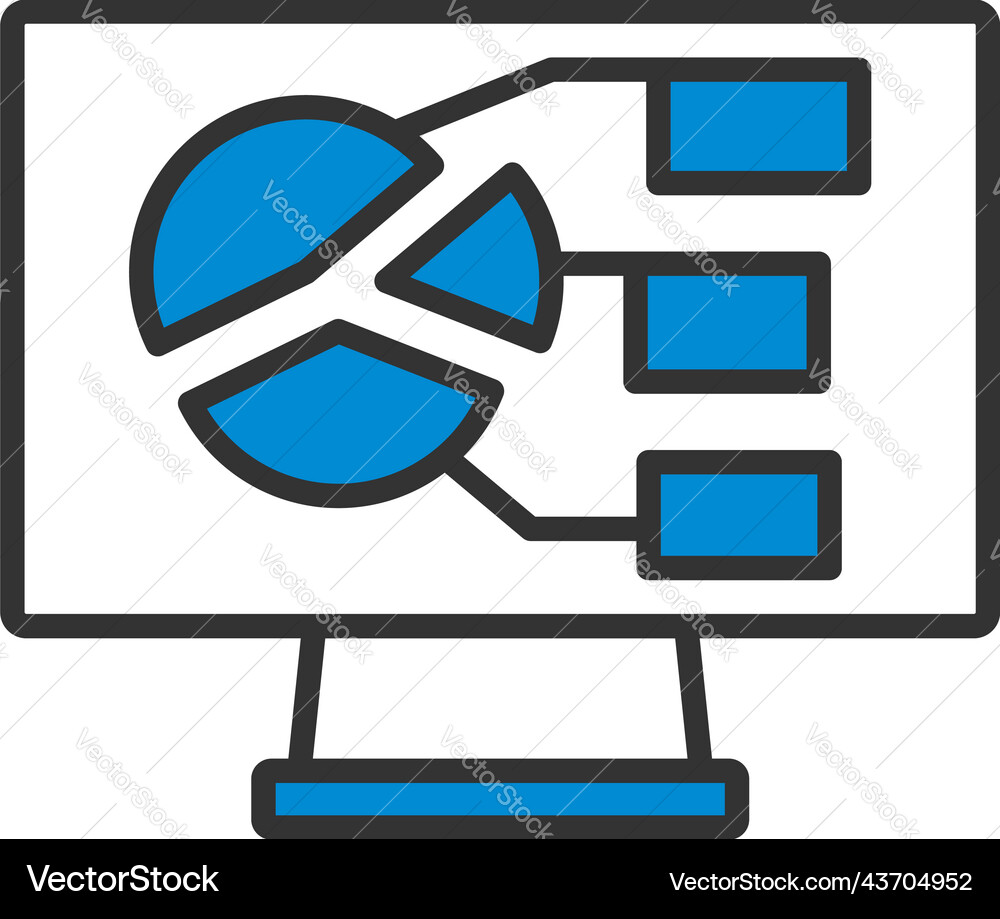 Monitor with analytics diagram icon Monitor with analytics diagram icon vector image