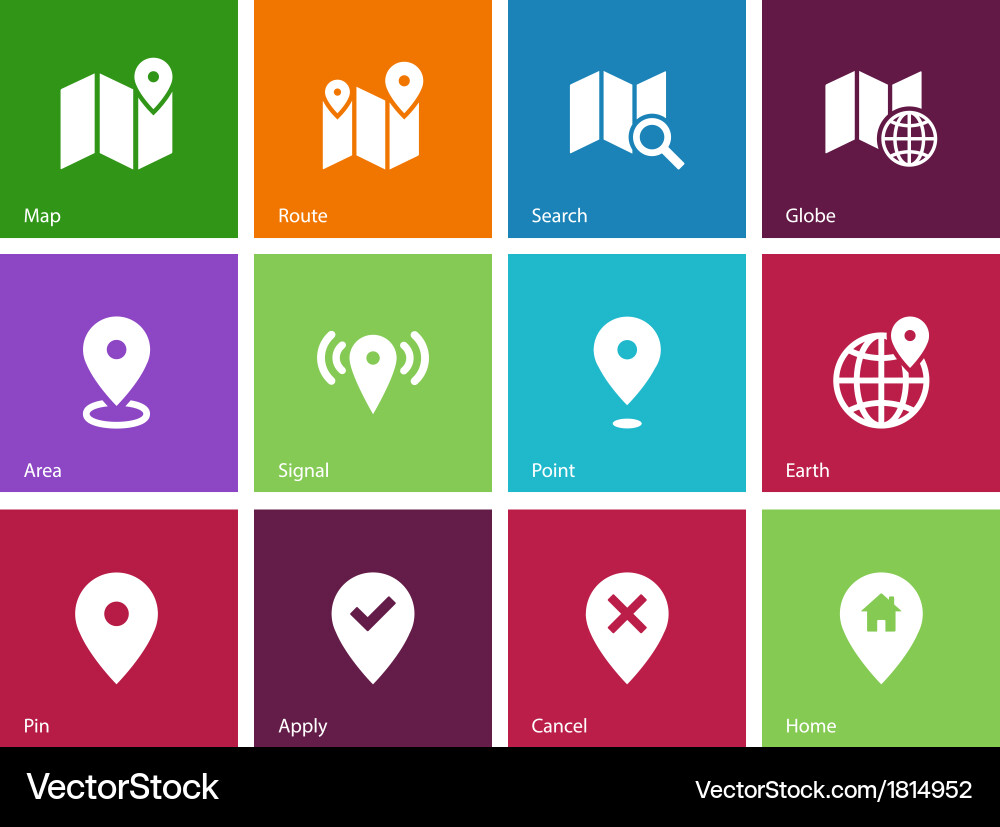 Navigation Icons - Map Markers vector image