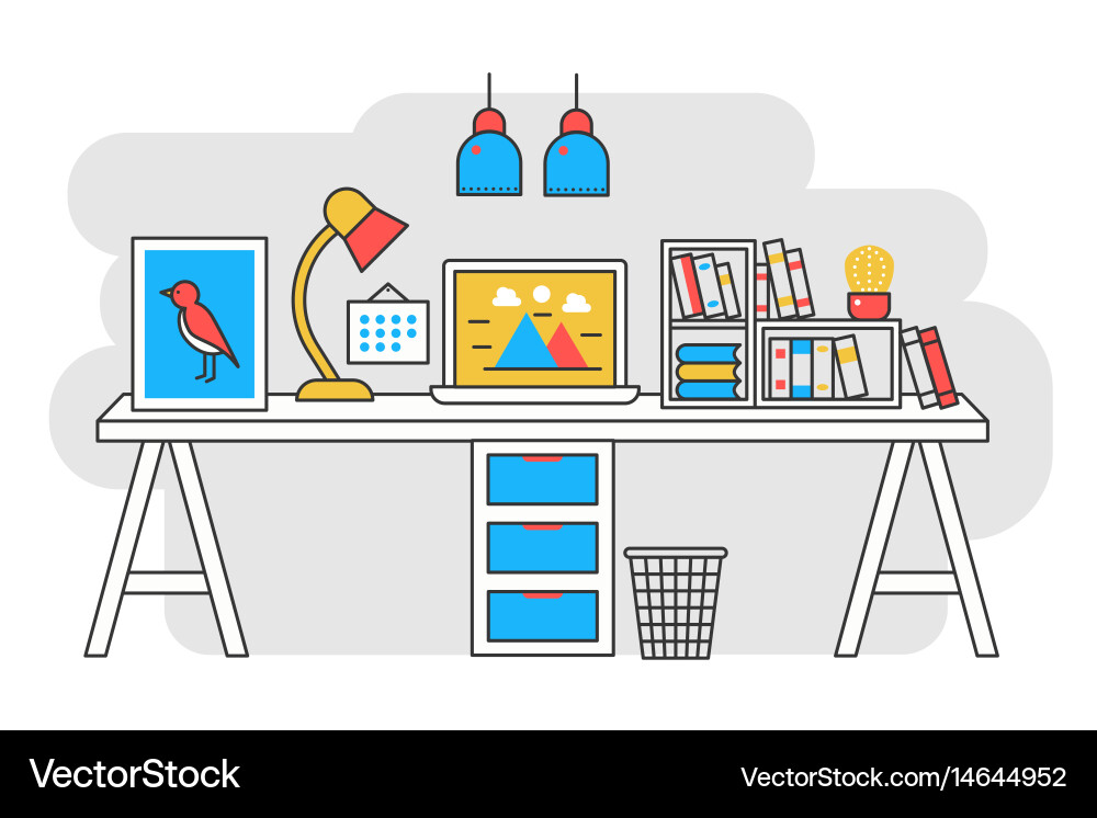 Office Computer Setup vector image