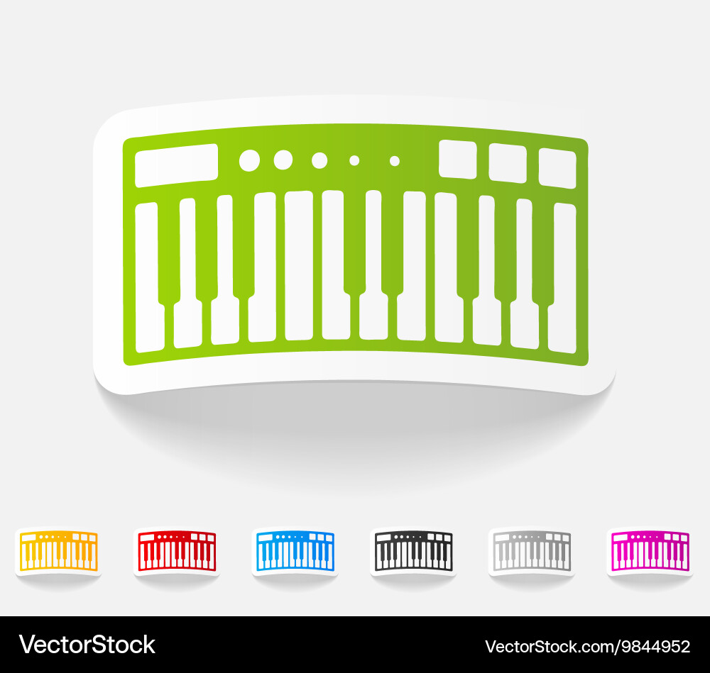 Realistic design element synthesizer vector image