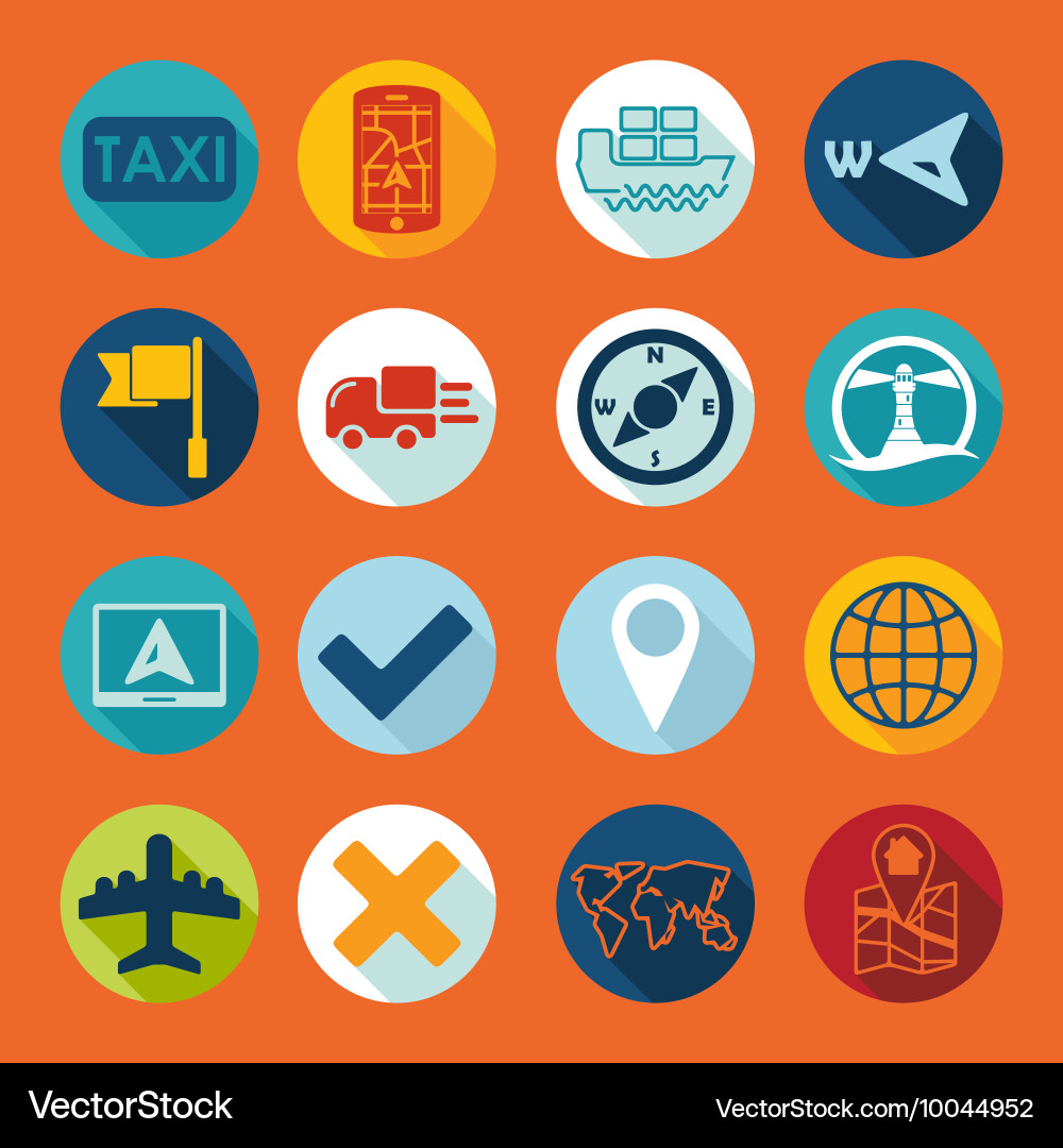 Set of navigation icons Vector Image