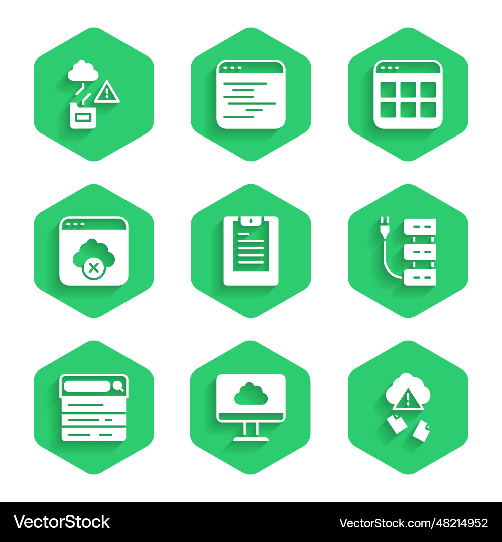 Set server data report cloud technology Set server data report cloud technology Vector Image