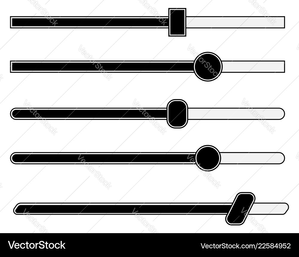 Simple slider fader templates gui element Simple slider fader templates gui element Vector Image