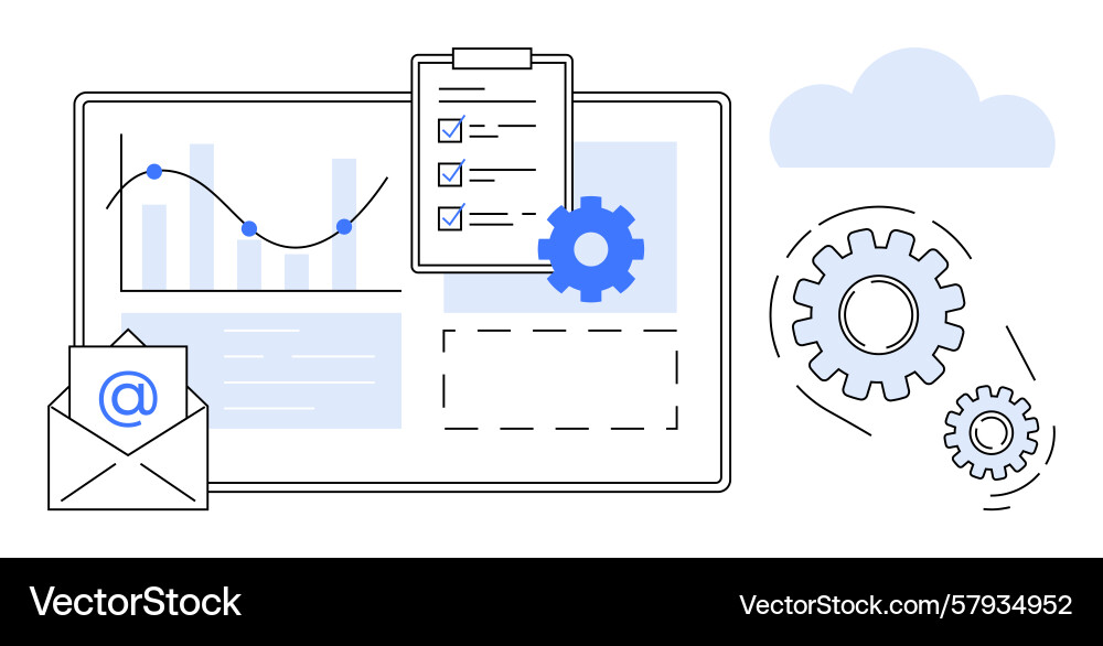 Workflow management with analytics checklist Workflow management with analytics checklist Vector Image