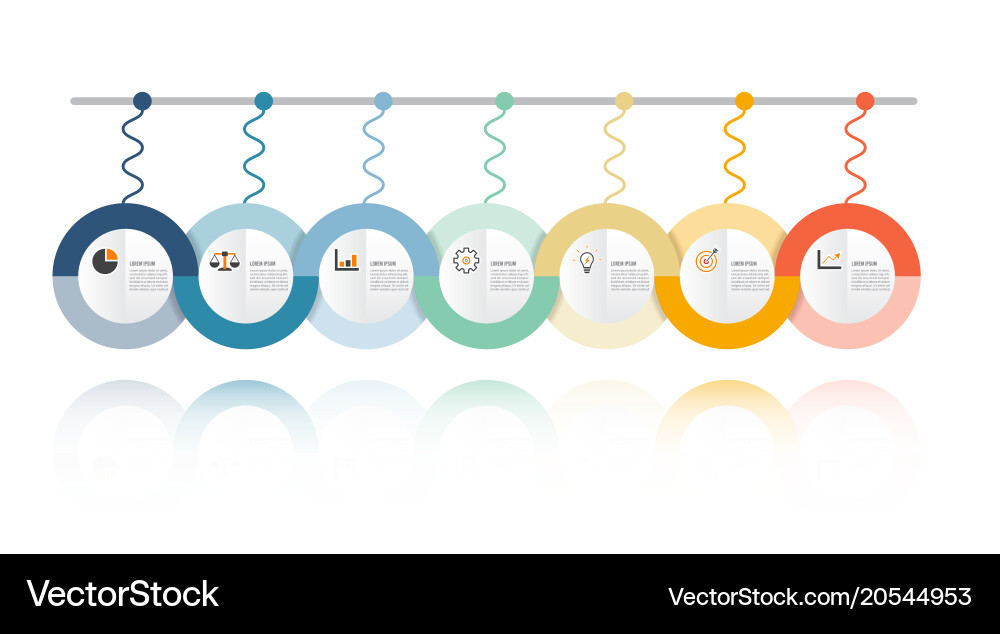 7 Part Workflow Icons vector image