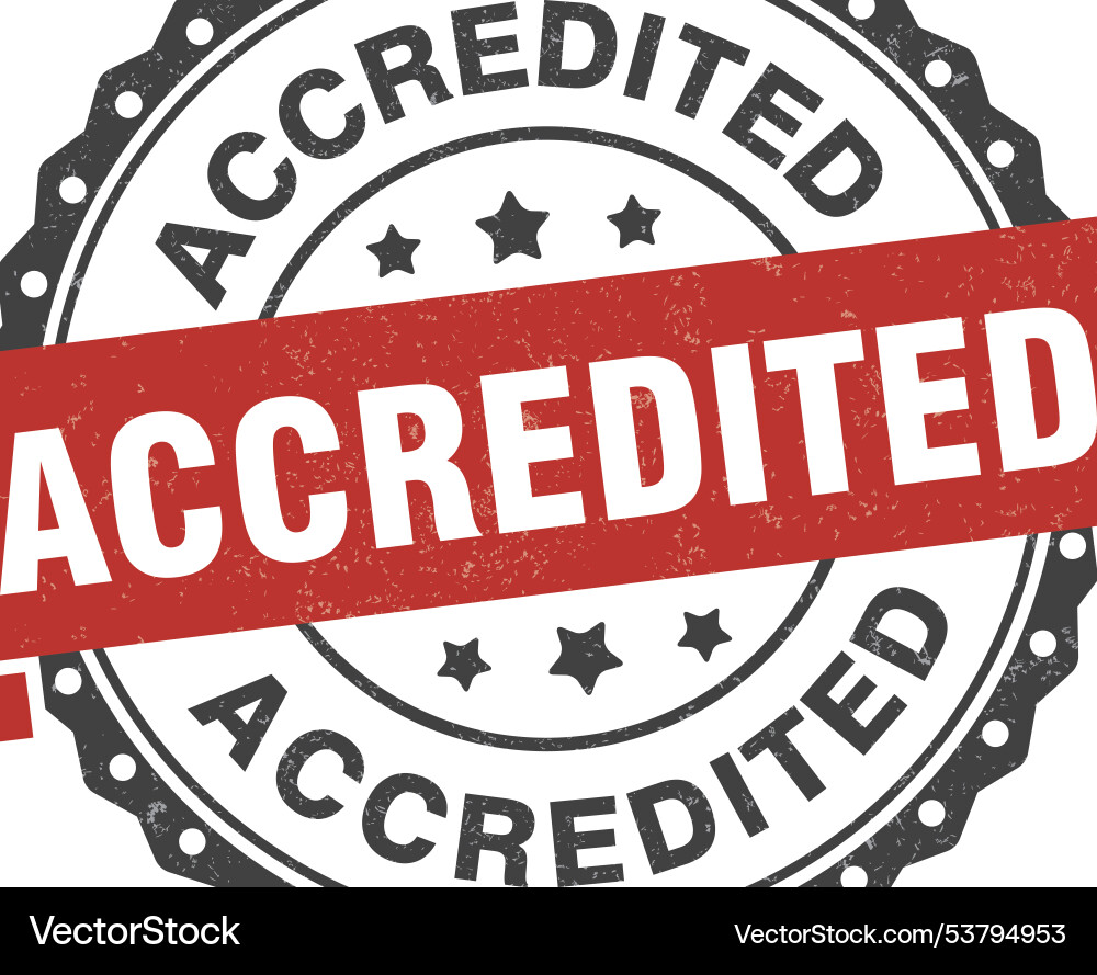 Accredited design template for rounded shape Vector Image