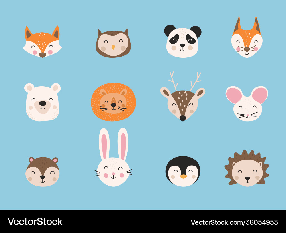 Cartoon niedliche Tiere Hand gezeichnete Zeichen Cartoon niedliche Tiere Hand gezeichnete Zeichen vektorbild