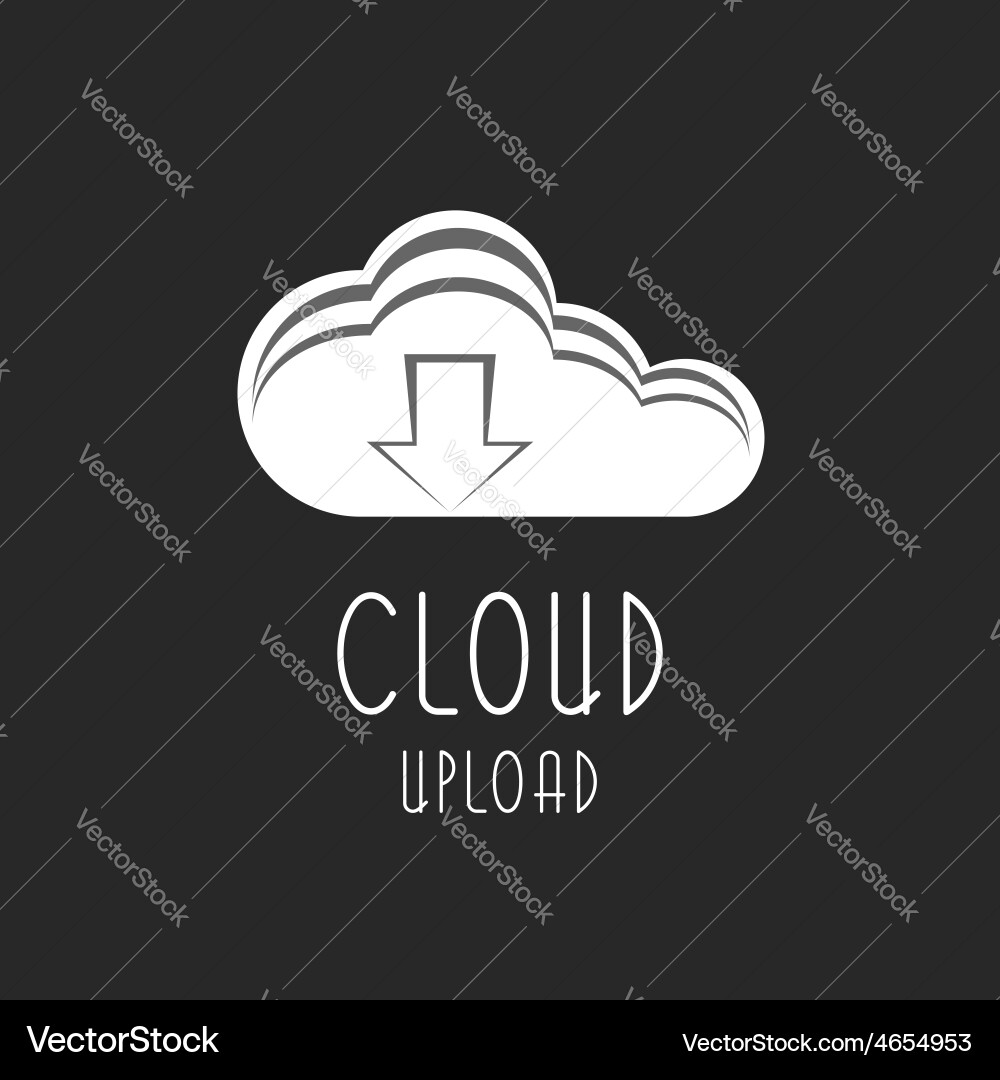 Cloud icon upload arrow sign the process Vector Image
