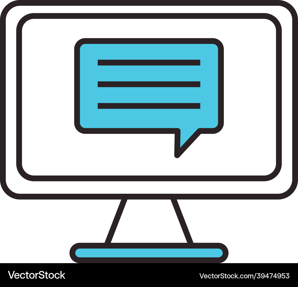 Computer and message bubble Vector Image