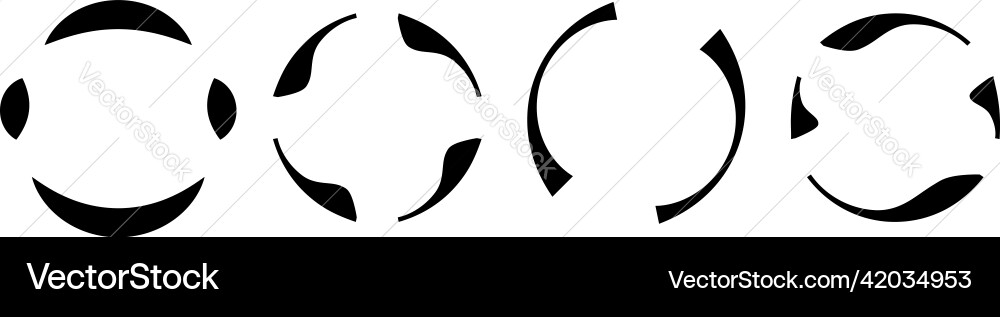 Concentric radial lines circles icon segmented Concentric radial lines circles icon segmented Vector Image