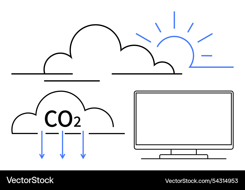 Digital concepts with cloud computing co2 Digital concepts with cloud computing co2 Vector Image