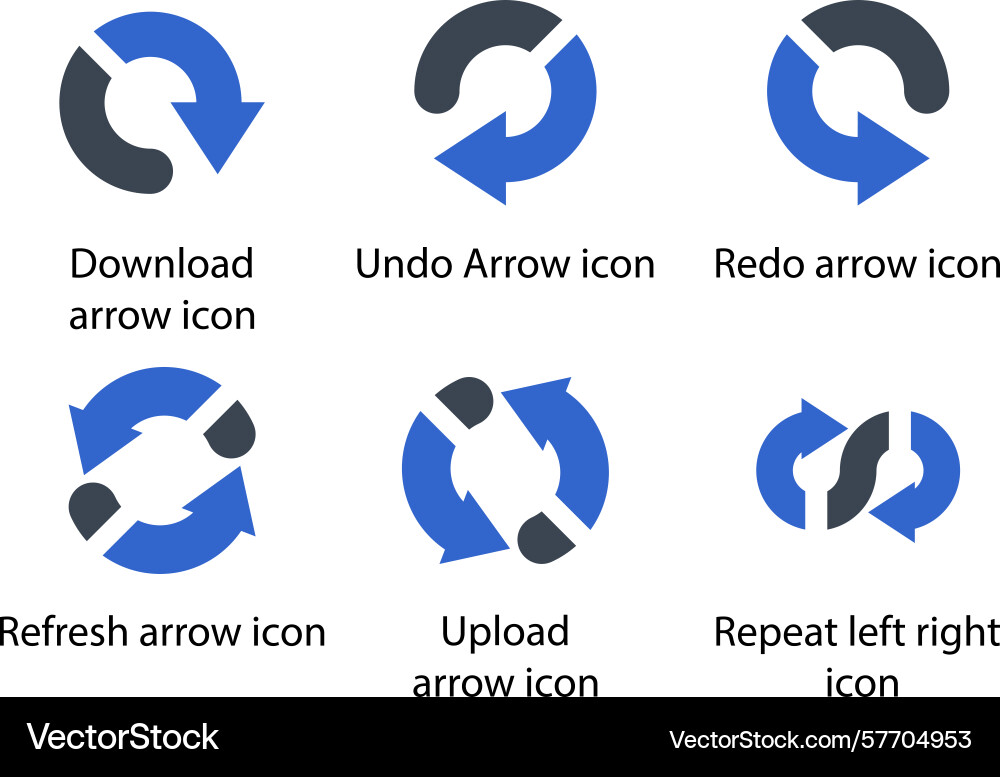 Downloading undo redo refresh update repeat left vector image