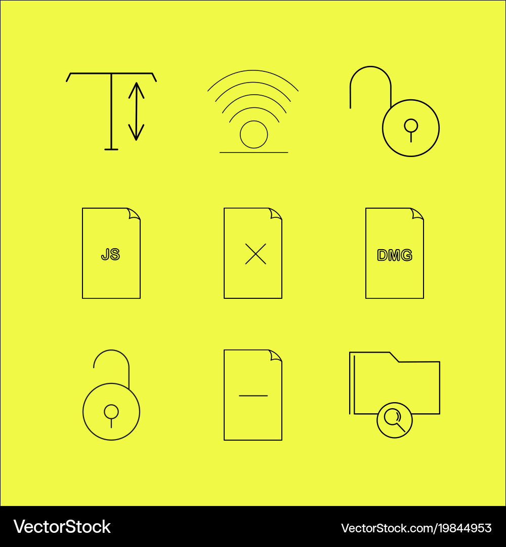 Files and folders linear icon set simple outline vector image