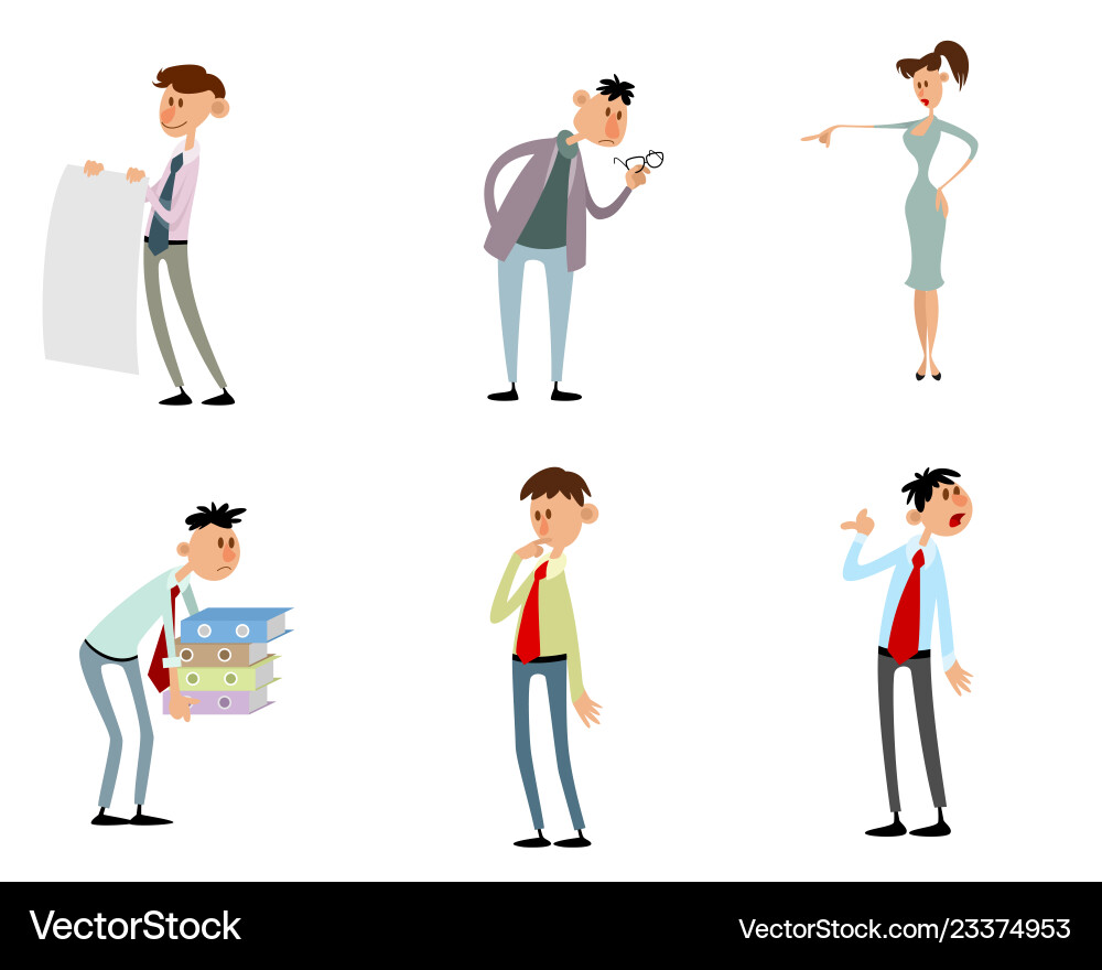 Funny characters in action Funny characters in action vector image