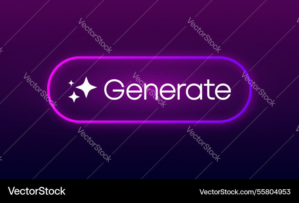 Generate ai button artificial intelligence Generate ai button artificial intelligence vector image
