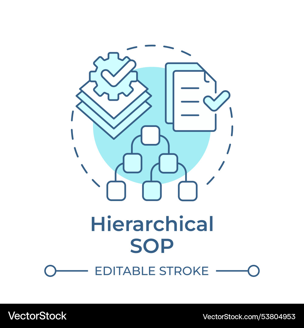 Hierarchical sop soft blue concept icon Hierarchical sop soft blue concept icon vector image