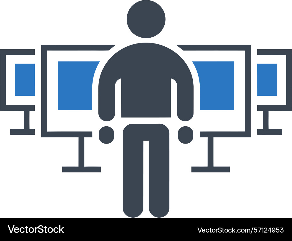 Icon multi monitor setup design Vector Image