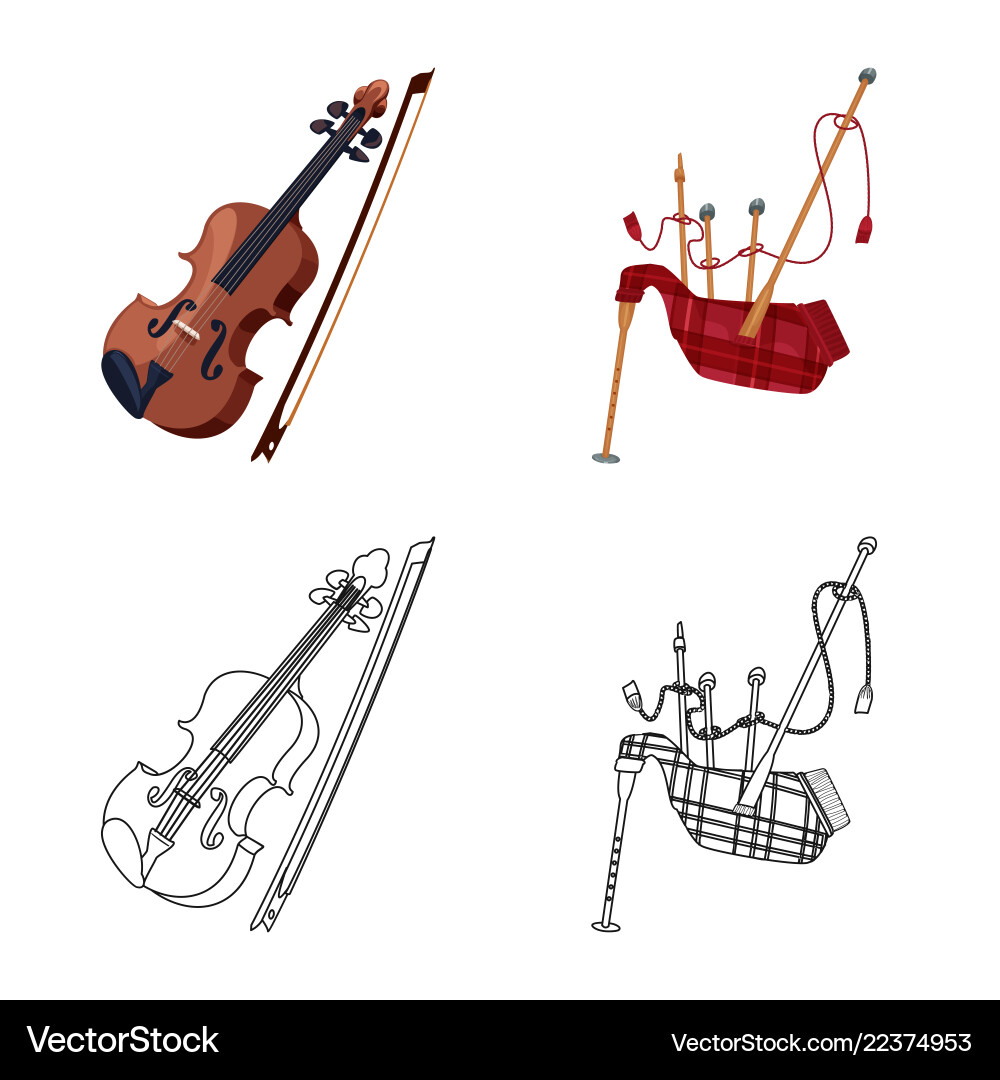 Isolated object of music and tune symbol vector image