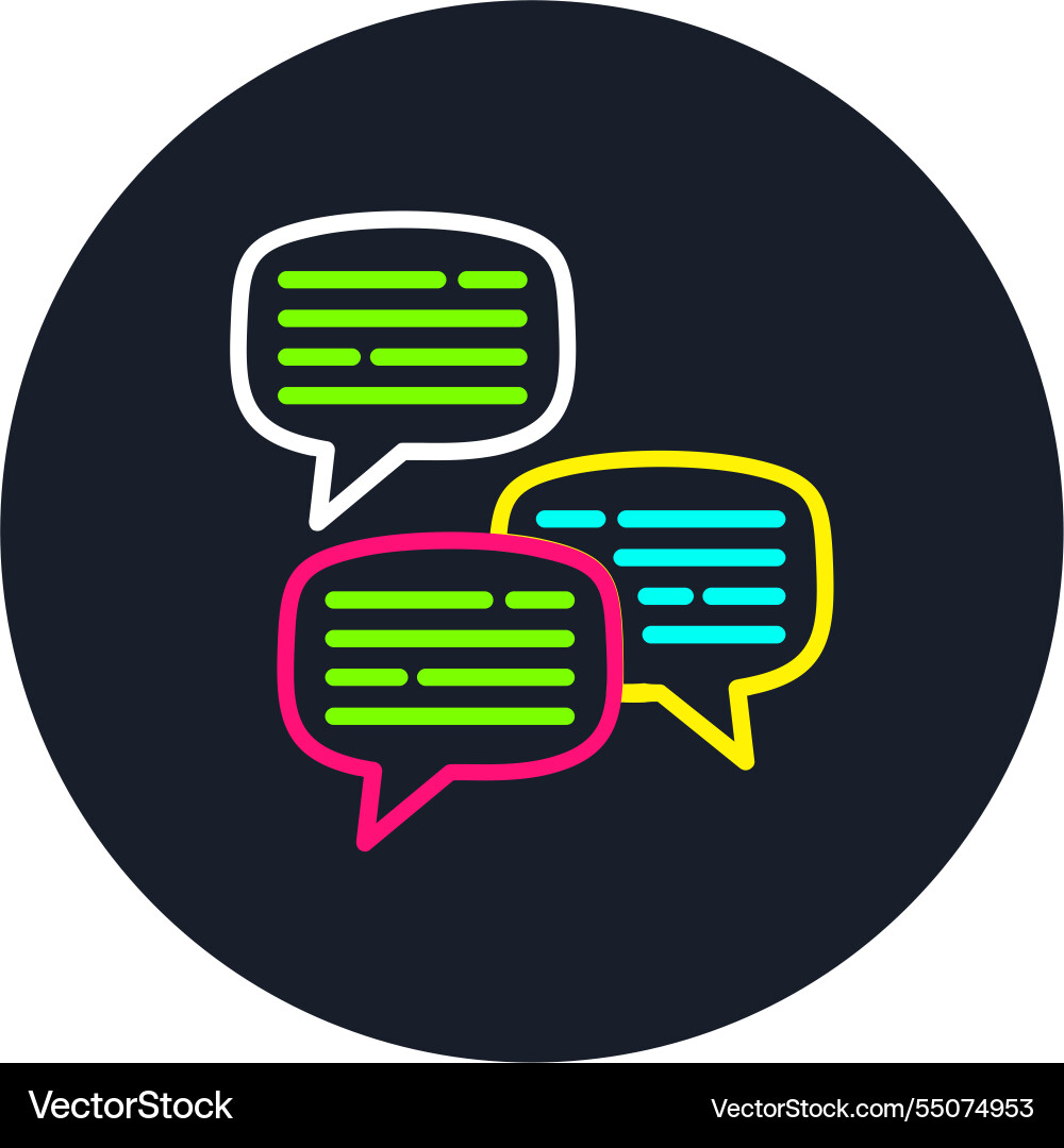 Message line multi color icon Vector Image