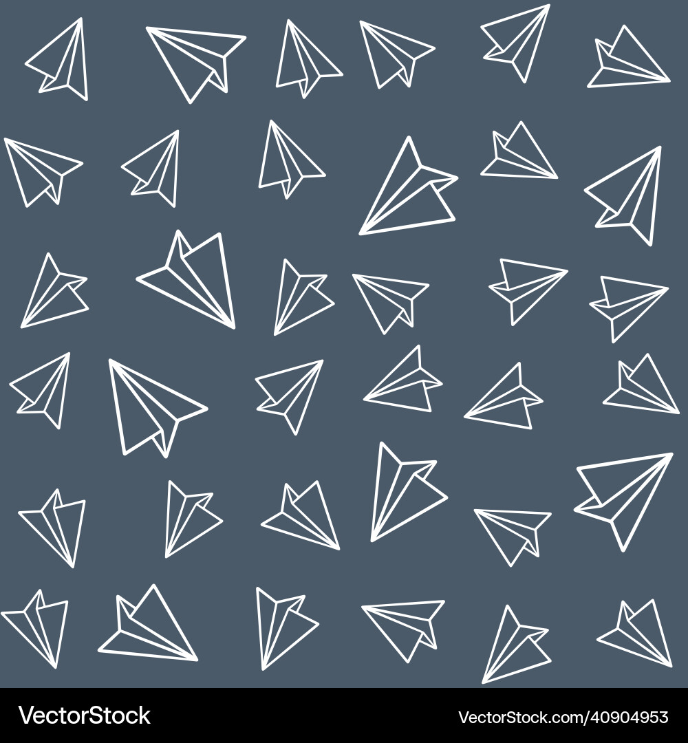 Seamless pattern with paper plane background Vector Image