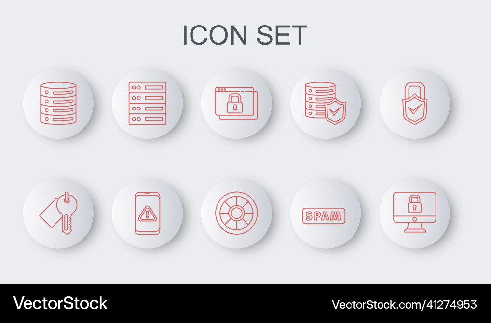 Set line lock on computer monitor marked key Set line lock on computer monitor marked key vector image