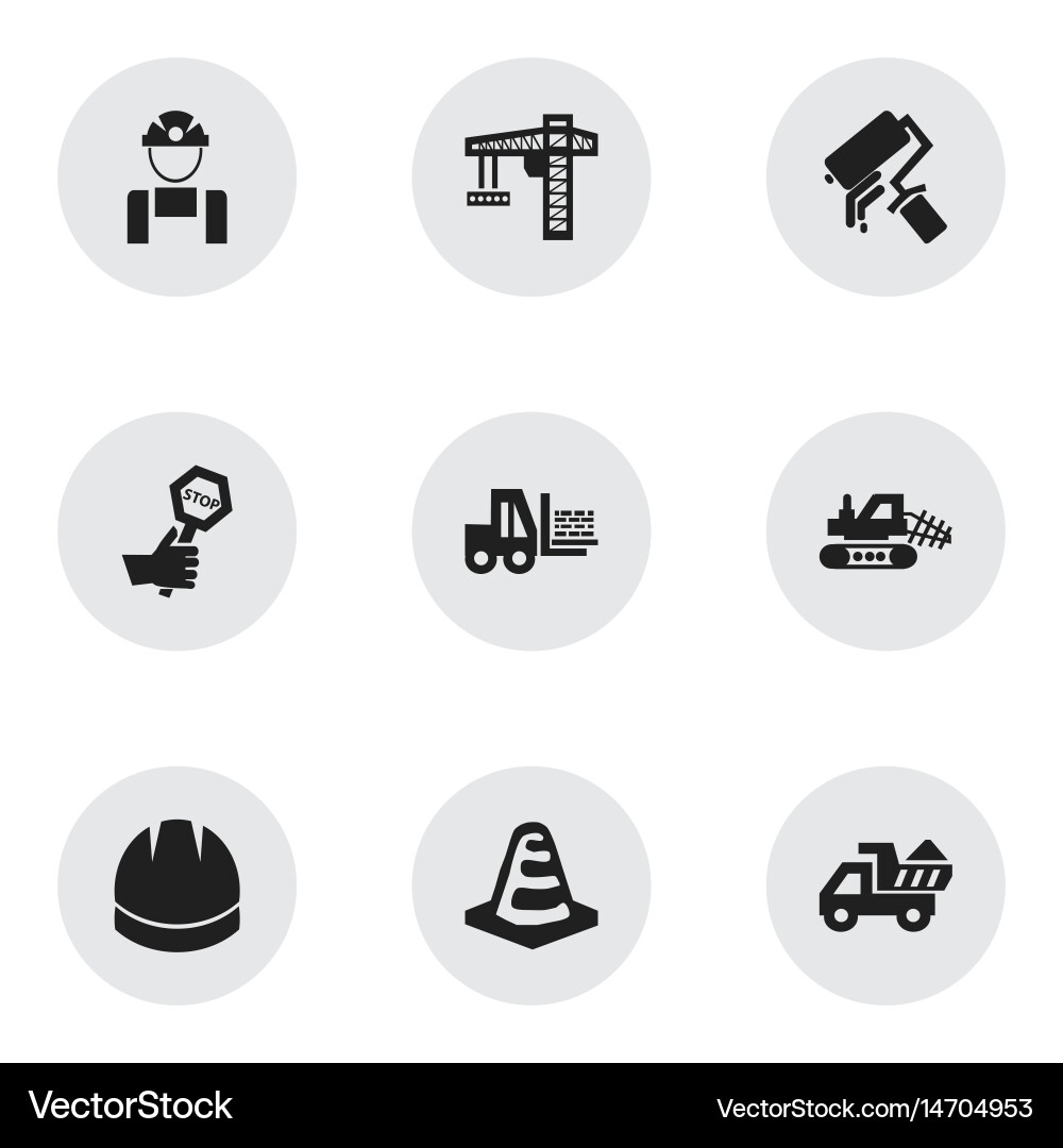 Set of 9 editable structure icons includes vector image