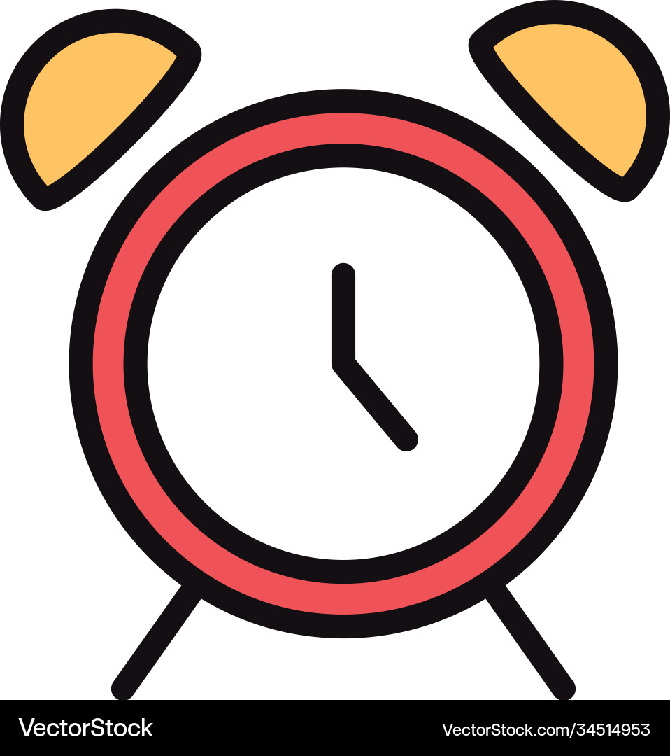 User interface alarm clock time linear and fill Vector Image