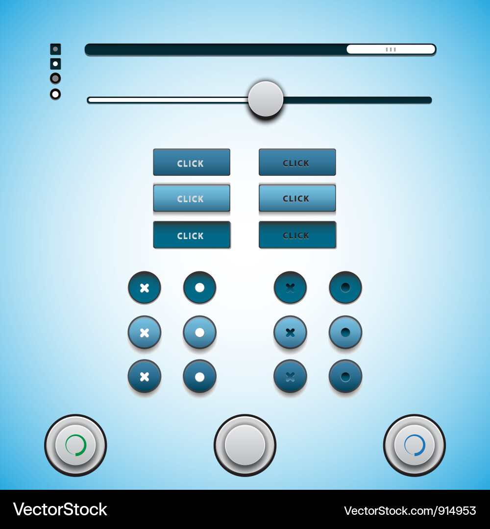 Web design elements set clean black Vector Image
