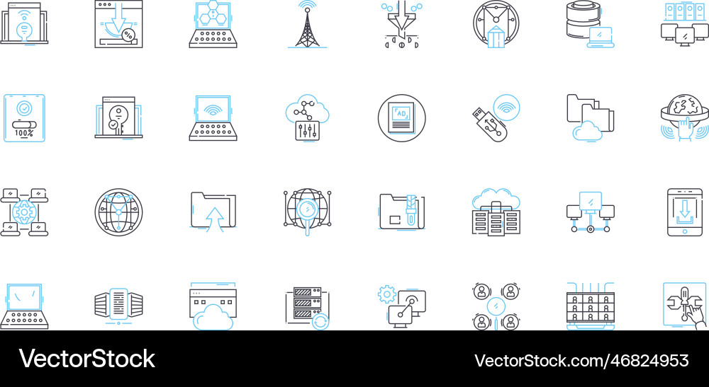 Web linear icons set internet online website Web linear icons set internet online website vector image