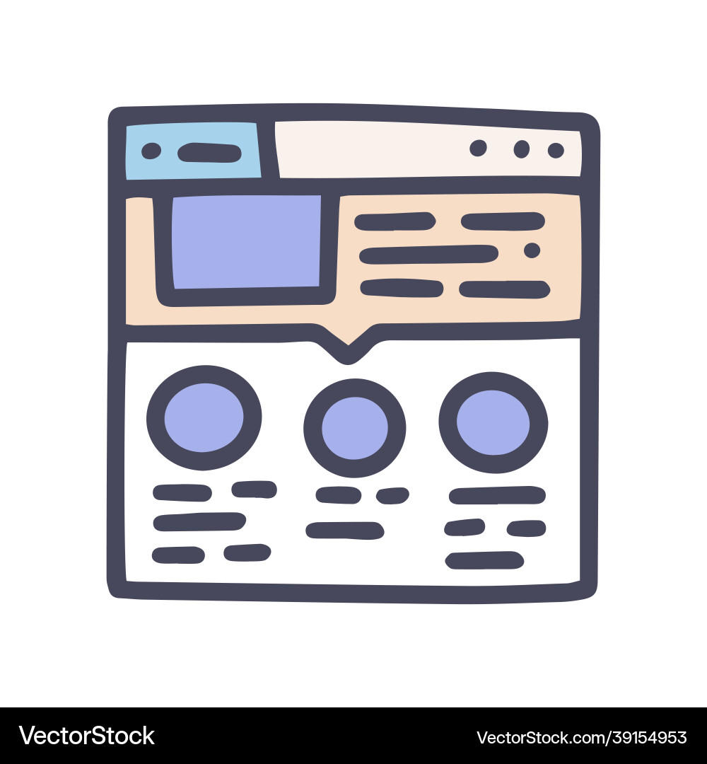 Web page color doodle simple icon Vector Image