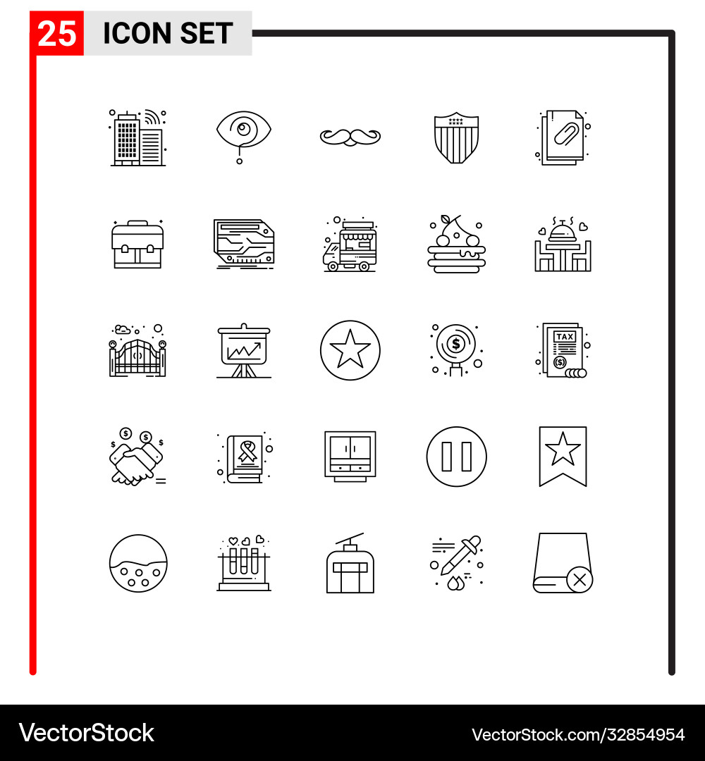 25 universal lines set for web and mobile Vector Image