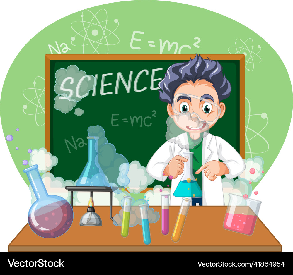 A scientist experiment in the lab on white A scientist experiment in the lab on white vector image