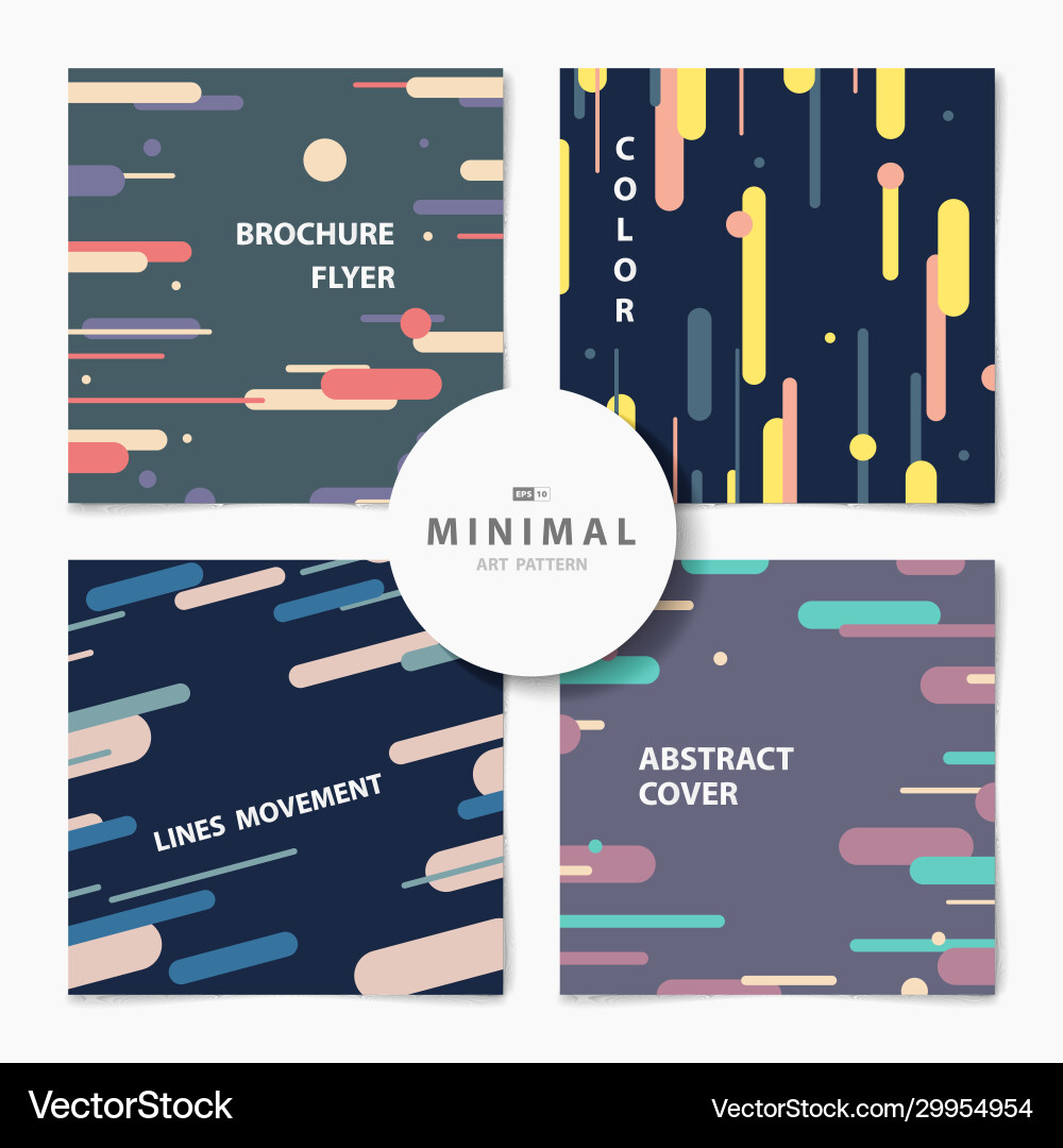 Abstract color minimal line art pattern card Abstract color minimal line art pattern card vector image
