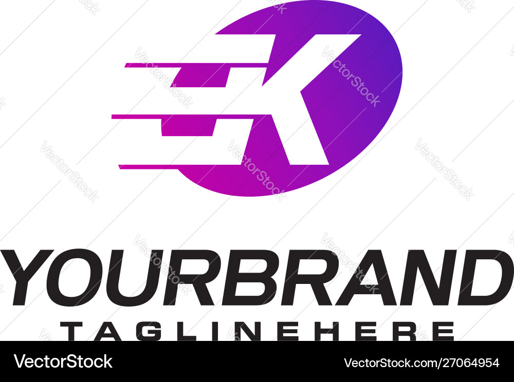 Abstrakter Buchstabe k Logo mit schnellen Geschwindigkeitslinien Abstrakter Buchstabe k Logo mit schnellen Geschwindigkeitslinien vektorbild