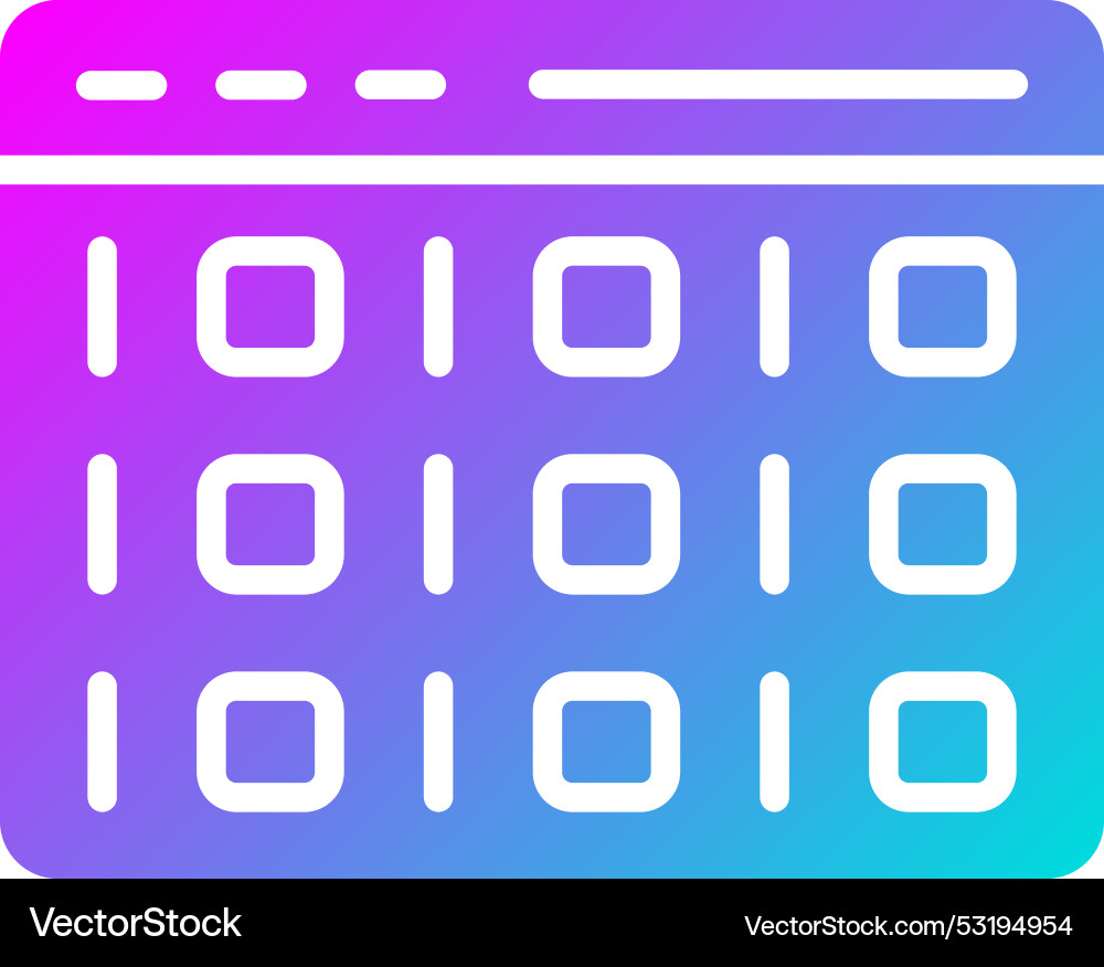 Binary code icon design vector image