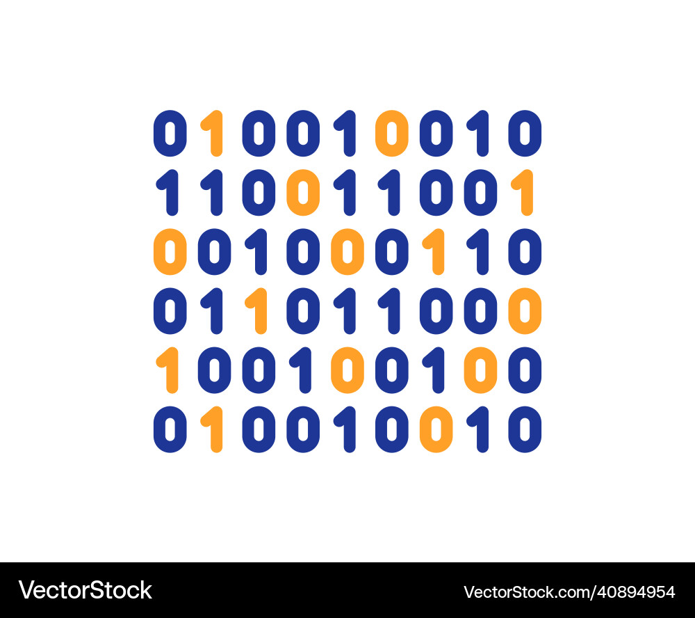 Binary code line icon computer machine sign Binary code line icon computer machine sign vector image
