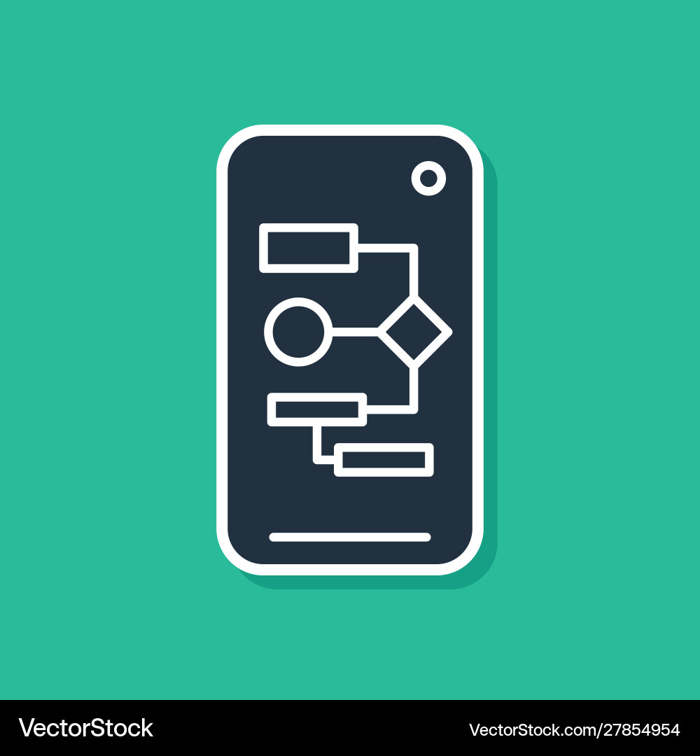 Blue algorithm icon isolated on green background Blue algorithm icon isolated on green background vector image
