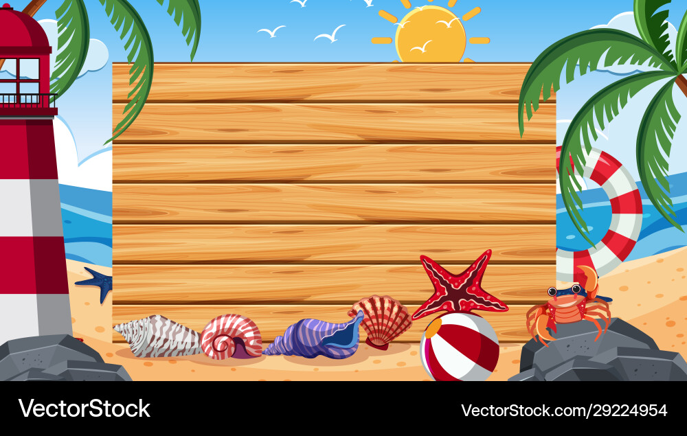 Border template with ocean theme in background Border template with ocean theme in background vector image