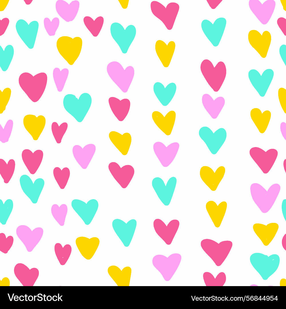 Colorful bright hearts polka dot seamless pattern Vector Image