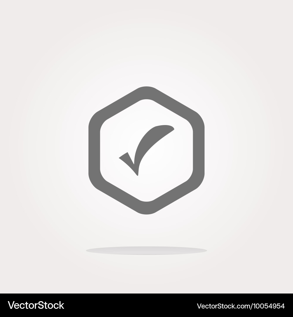 Glossy web button with check mark sign icon vector image